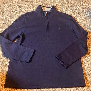 IZOD‎ Mens XL Pullover Sweater 1/4 Zip Mock Neck Blue Long Sleeve